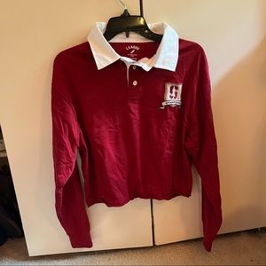 Stanford quarter button up cropped top